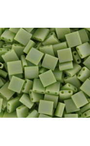 Miyuki tila 5x5mm beads - Opaque chartreuse matted ab TL-416FR